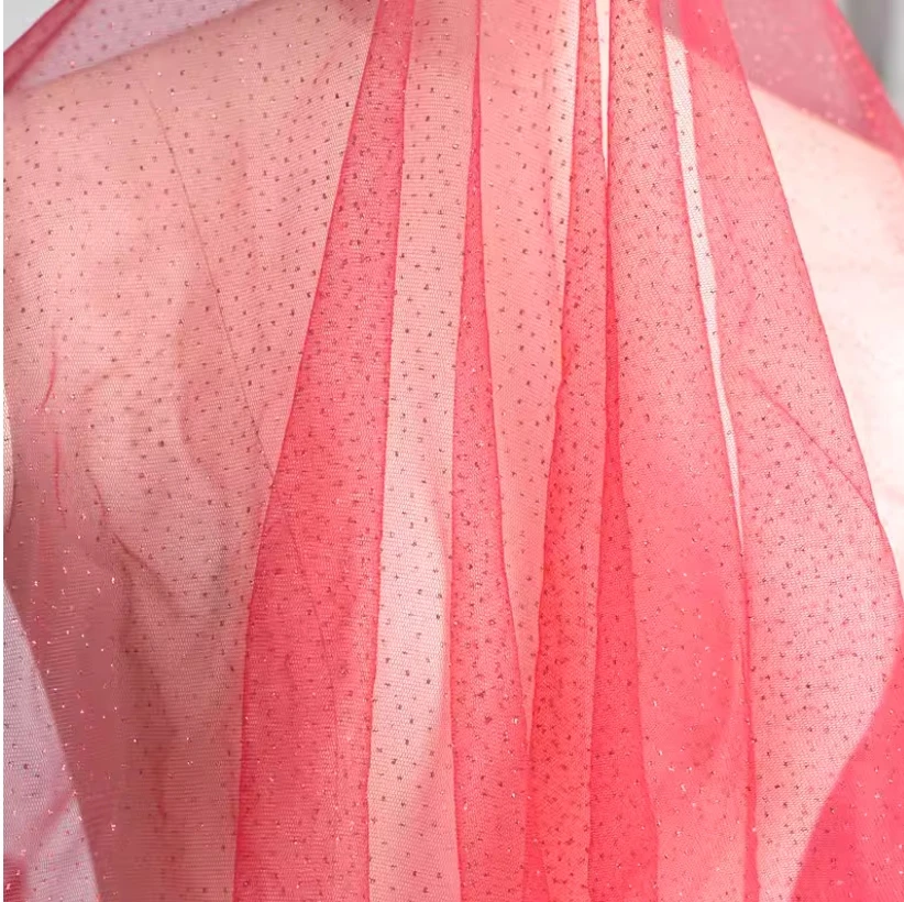 5 mt/los Glänzenden Feinen Pulver Tüll Stoff Silber Feinen Pulver Schleier Hochzeit Hintergrund Garn Tüll Stoff – Detail 4