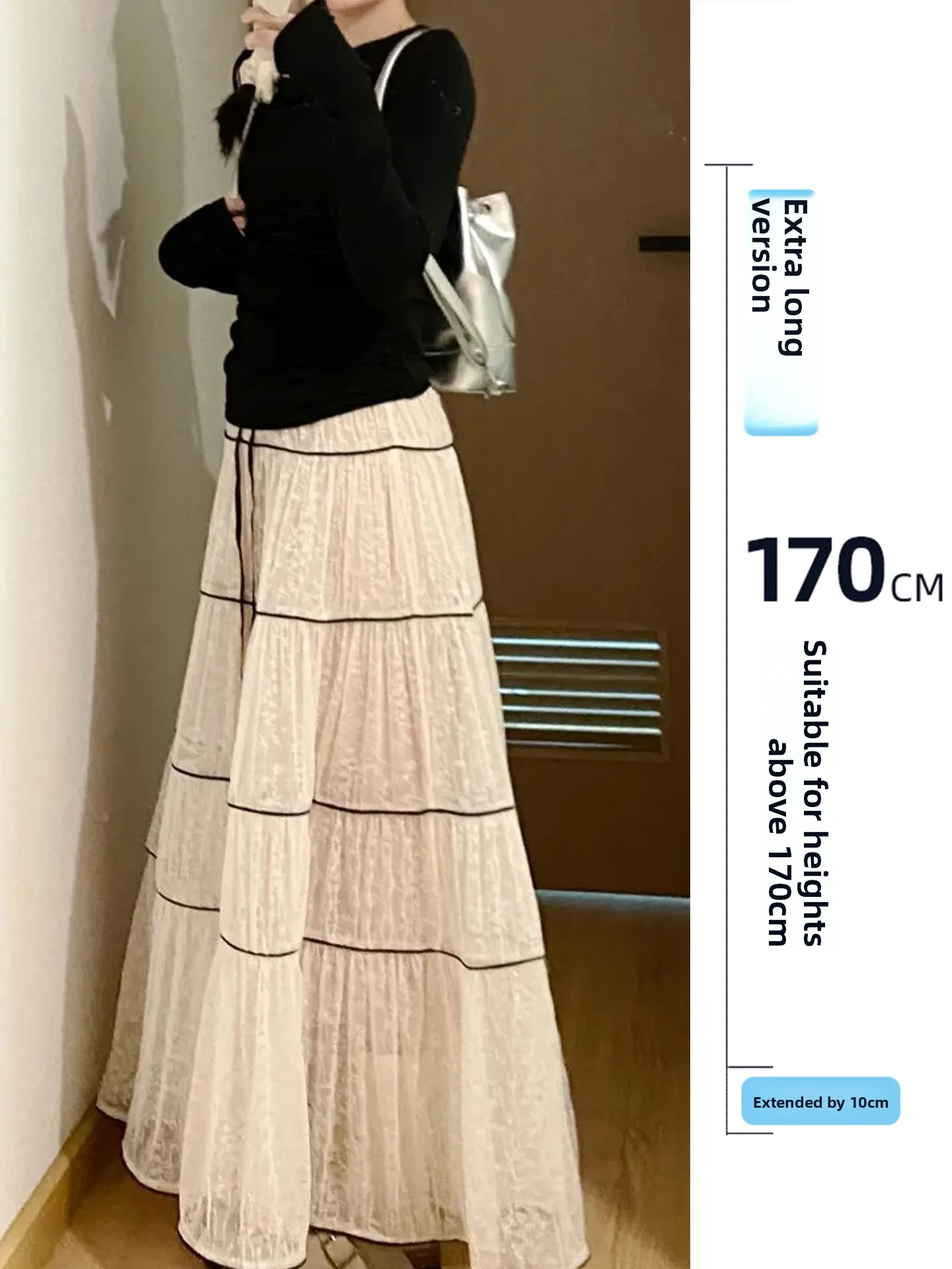 

Женская макси-юбка с богатой отделкой, кружевными вставками и пэчворком, свободного кроя, А-силуэт, длина до щиколотки