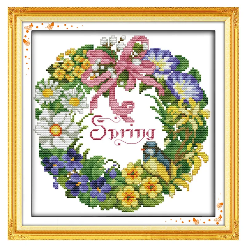 Garland (4) cross stitch kit food aida 14ct 11ct count print canvas hand sew cross-stitching embroidery DIY handmade needlework