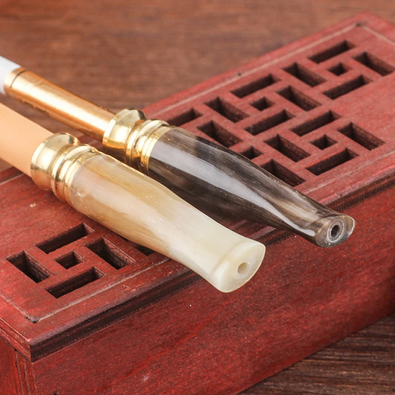 حامل سجائر صغير محمول ميكروفيلتر ، قرون الياك الطبيعية ، أنابيب تبغ صحية قابلة لإعادة الاستخدام ، هدايا للرجال ، 6 way, 8 way #2