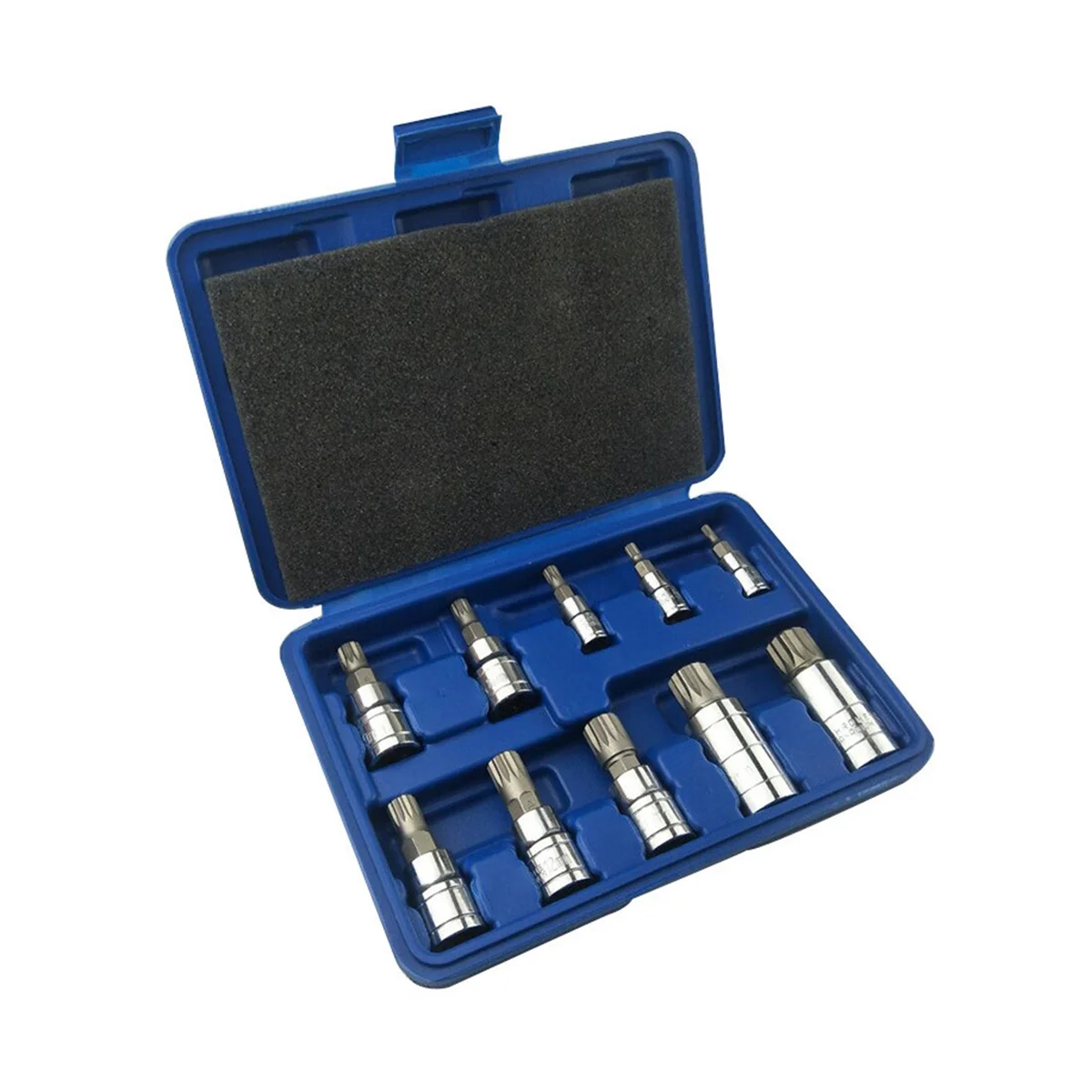 10-Piece Set of Middle Hole 12 Batch Head Sleeve Bit Set 12 Point M Series Sleeve