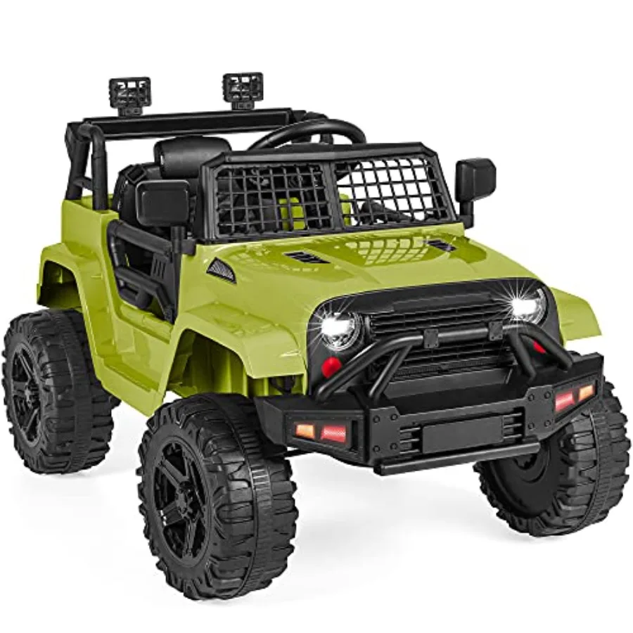 

12V Kids Electric Vehicle Toy Ride On Car with Parent Remote Control for Toddlers, Seat Harness, 61 lbs Weight Capacity, Locking Doors, Spring Suspension, Bluetooth - Green