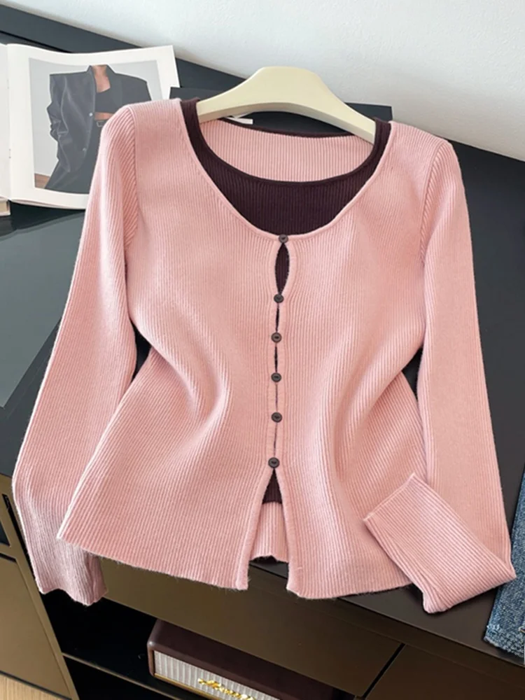 

Versatile Long Sve Knitted Top Women's Autumn Winter Faion Slimming Base Layer irt Outerwear Casual round Ne Knitwear