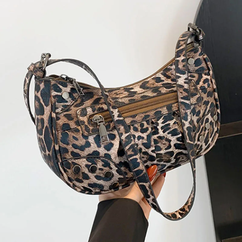 High Quality canvas Leopard print Handbag Purse Women Bag Shoulder Crossbody Bags Lady Messenger Tote for Women Girls