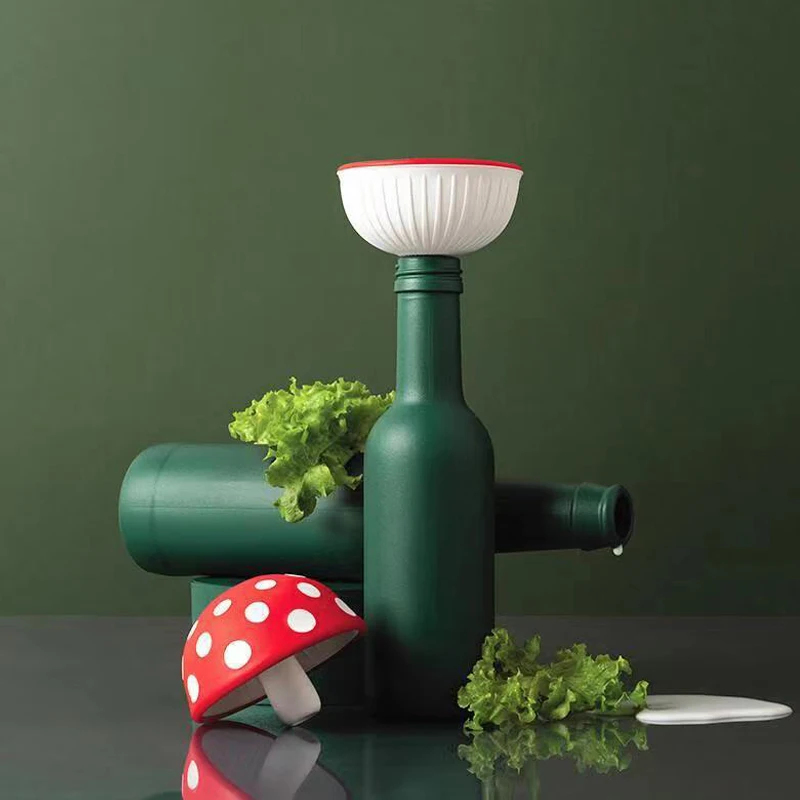 Imbuto piccolo a forma di fungo Mini imbuti in Silicone per uso alimentare imbuto per salsa flessibile a bocca larga imbuto per condimenti a fungo creativo
