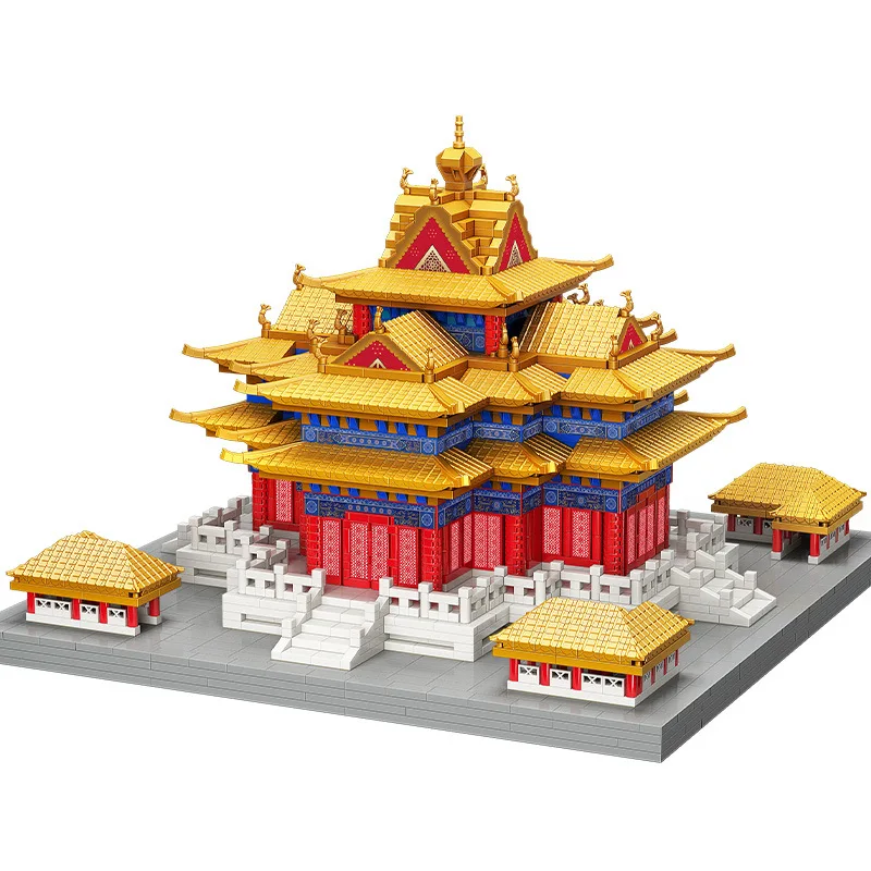 Famous Ancient Chinese Architecture mini diamond Blocks Model The tower Building Blocks Educational Kids Toys Bricks