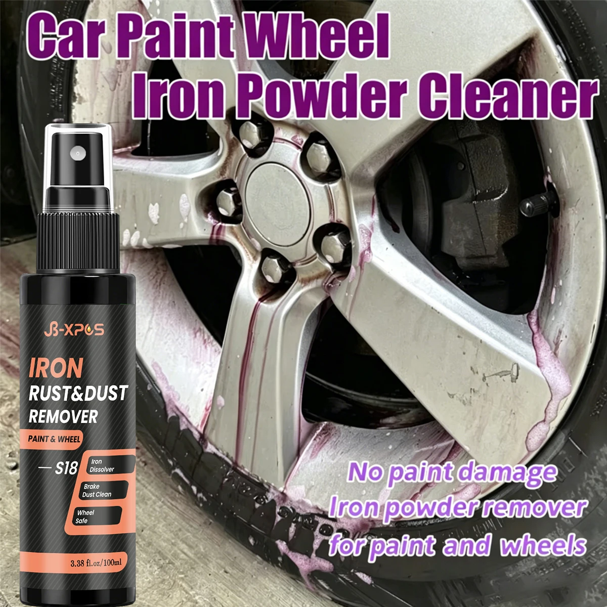 Auto Iron Fallout Remover Spray, Brake Dust & Rust Stain Cleaner YT0208