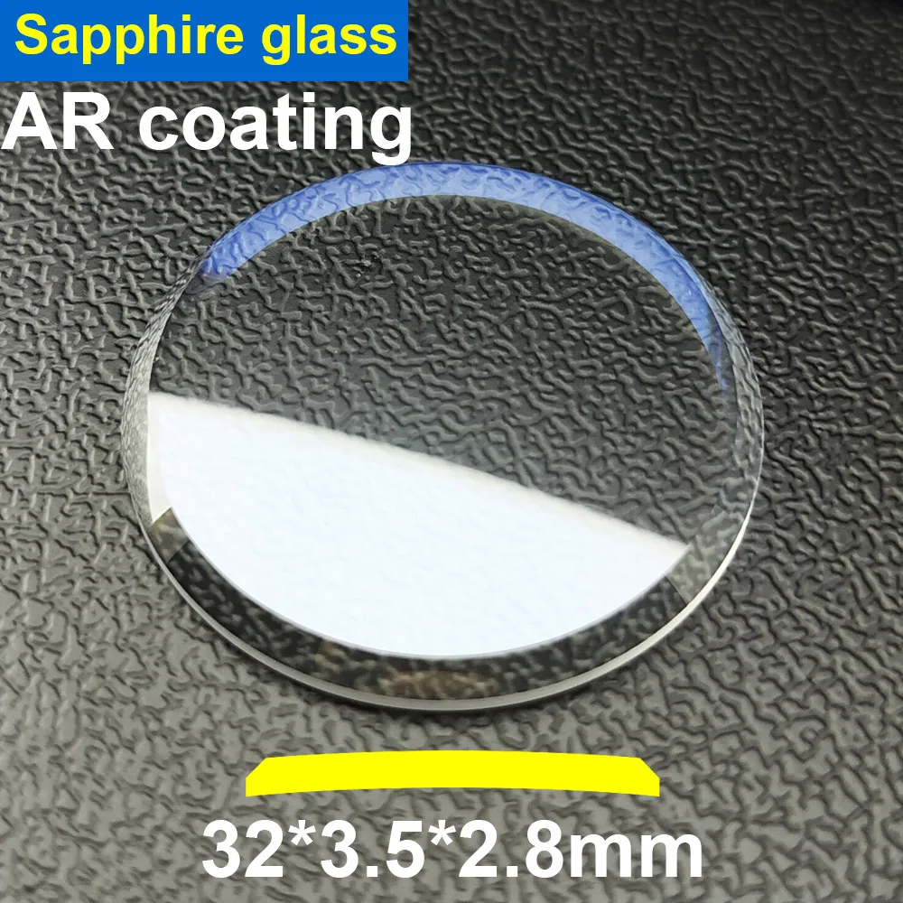32*3.5*2.8mm Double Dome Sapphire Crystal Glass Blue/Red/Clear AR Coating Watch Parts Replacement