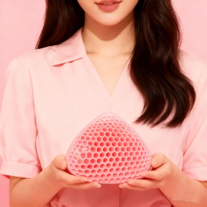 1 قطعة مثلث لينة وتنفس الجوف شكل الثدي العسل سيليكون شكل الثدي استئصال الثدي الاصطناعية الصدرية محسن إدراج #3