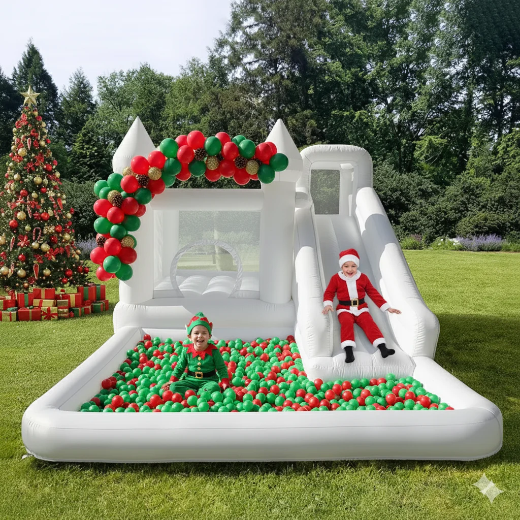 Personalizzazione Casetta di rimbalzo bianca con ventilatore 10x13,7x7,2 piedi Castello gonfiabile per bambini per feste di compleanno/regalo