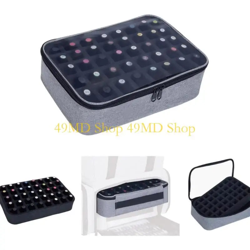 49MD Dustproof Cosmetic Storage Solution Ergonomic Handle Design Fits 35 polished Bottles