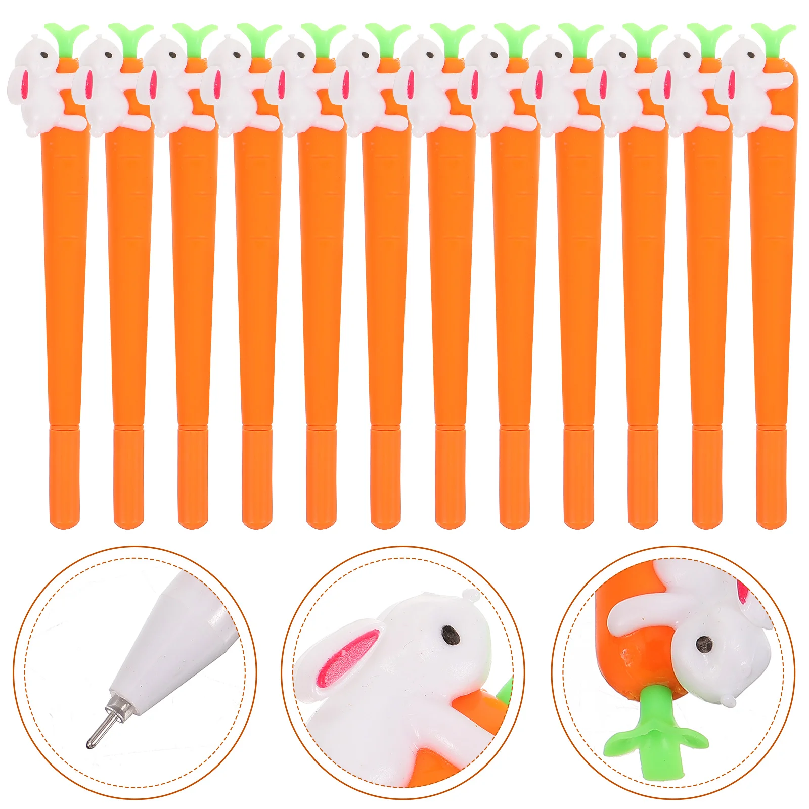 

15 Pcs Carrot Pen Lovely Gel Writing Tabletop Decor Fountain Pens Ink The Fence