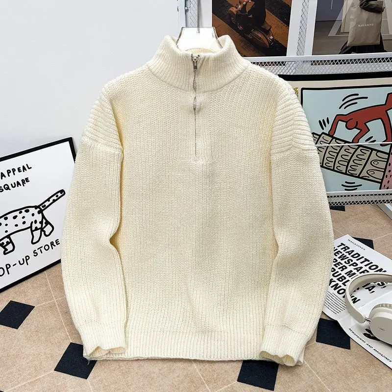 

Свободный вязаный кардиган с капюшоном, длинный све, застежка-молния, полосатый узор, повседневное пальто для подростков, полиэфирное волокно