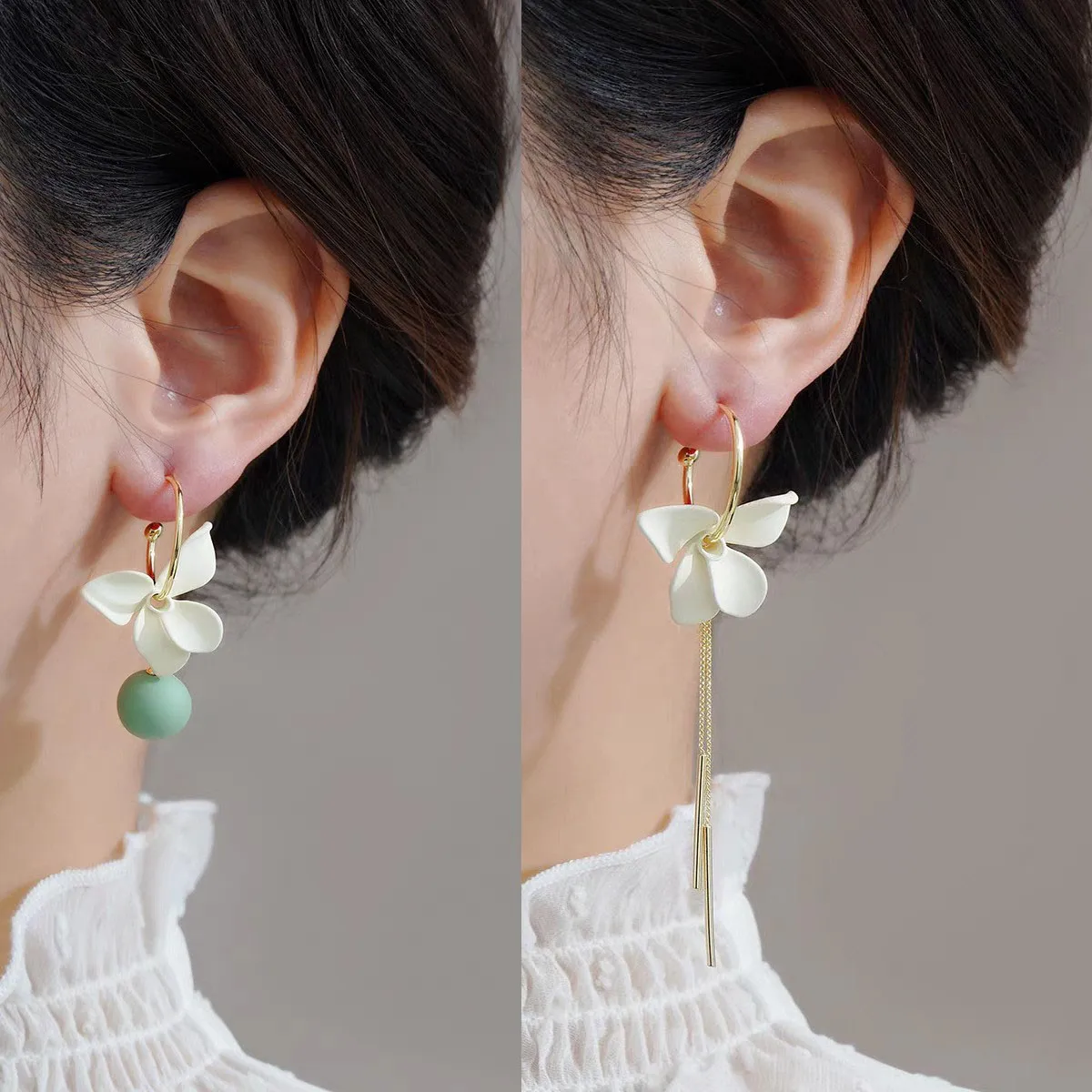 925 Silver Needle French Fresh Flower Earrings For Women Jewelry 2026 Trending New Korean Fashion Gentle Women's Drop Earrings