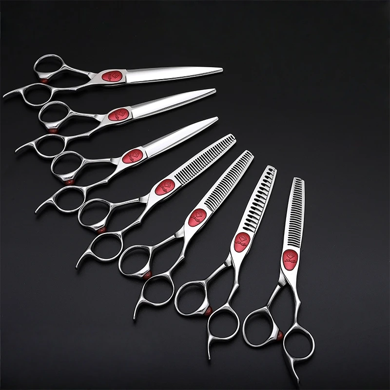 440C Steel Hair Scissors Set 6/6.5/7 Inch Straight Shears 10% 20% 30% 40% Thinning Barber Salon Hairdressing Tools