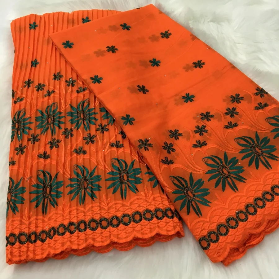 

2026 Latest Nigerian Swiss Voile Lace Fabrics African Embroidered Cotton lace Fabrics for Sewing Woman Wedding Dresses5+4.5yards