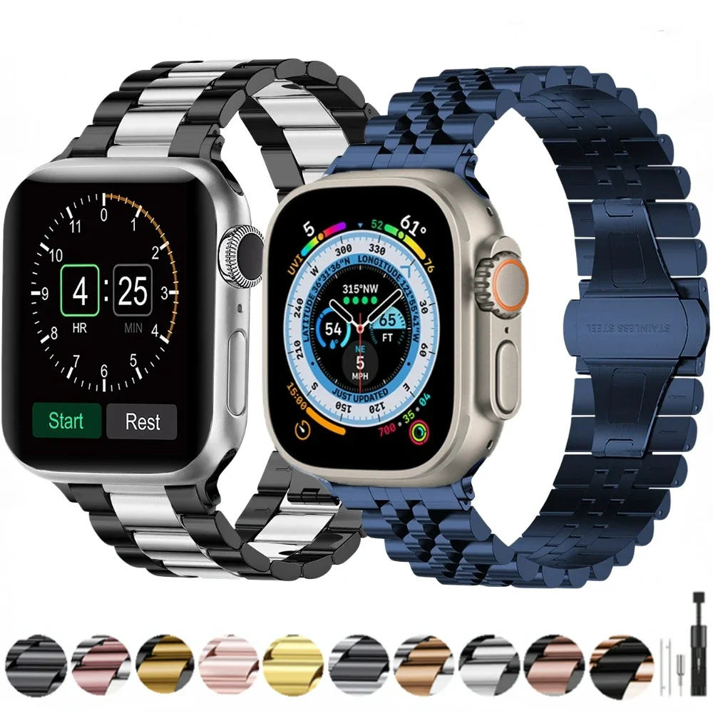 

Metal Band for Apple Watch Ultra 49mm 45mm 41mm 44mm 40mm 46mm 42mm Stainless Steel band iWatch Series 10 9 8 Ultra 7 6 5 SE 4 3