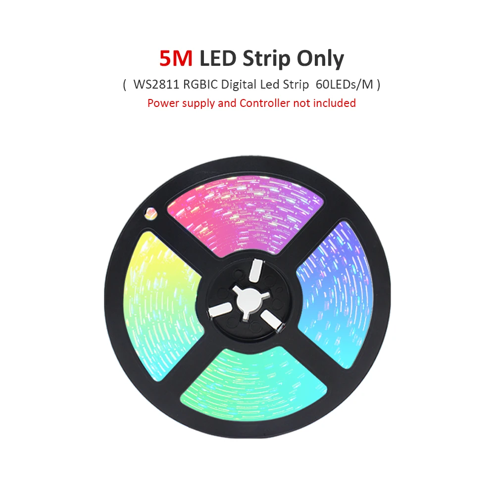 MJJC 5M 10M 20M RGBIC Pferderennen LED-Lichtstreifen 24V WS2811 Pixel Flex Ribbon Fließendes Wasserdurchflussband Lampe Drahtlose Fernbedienung 3