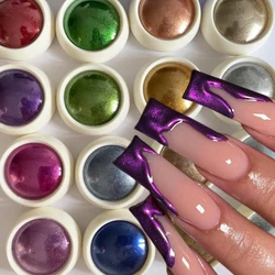 1Pc Metal Shine Chrome Nail Powder 19 Colors Purple Gold Rub Metal Mirror Effect Nail Art Decoration Dust Chrome Pigment Powder