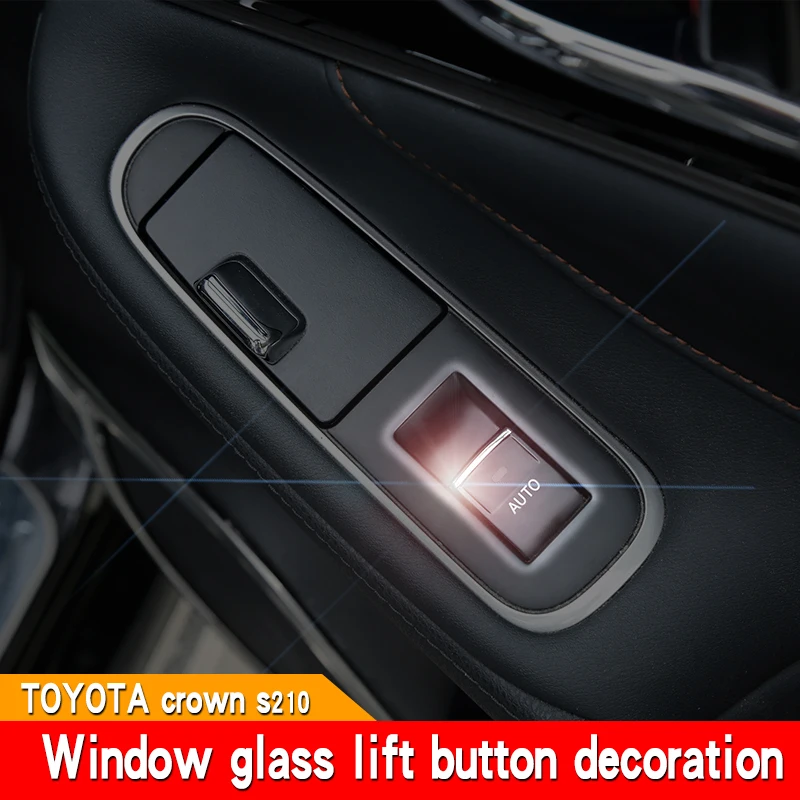 Automobile interior accessories suitable for 210 series Toyota Crown window lifting window button decoration patch