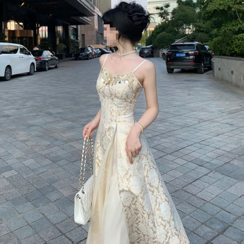 Printemps 2025 nouvelle jupe dr légère brodée Sle Street Faion taille ample jupe trapèze en fibre de polyester No Sve Thi M...