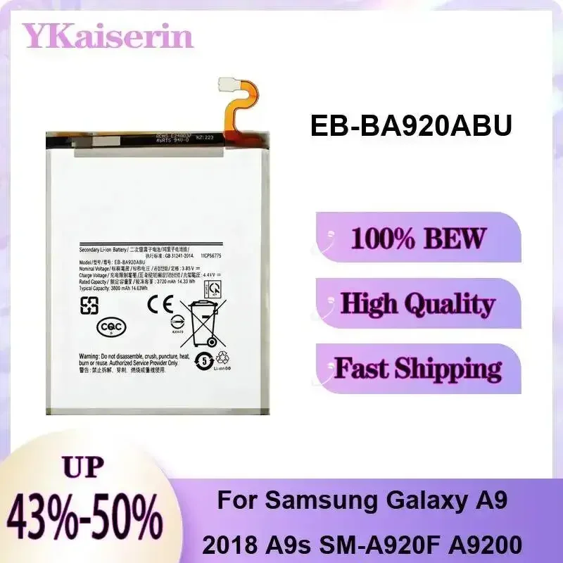 Mobile Phone Battery EB-BA920ABU 3800mAh Reliable Replacement Reliable Power For Samsung Galaxy A9 2018 A9s SM-A920F A9200