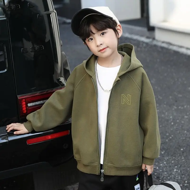

Children's Clothing Boys' Jacket New 2025 Kids Zip Shirt Hooded Boys Tracksuit