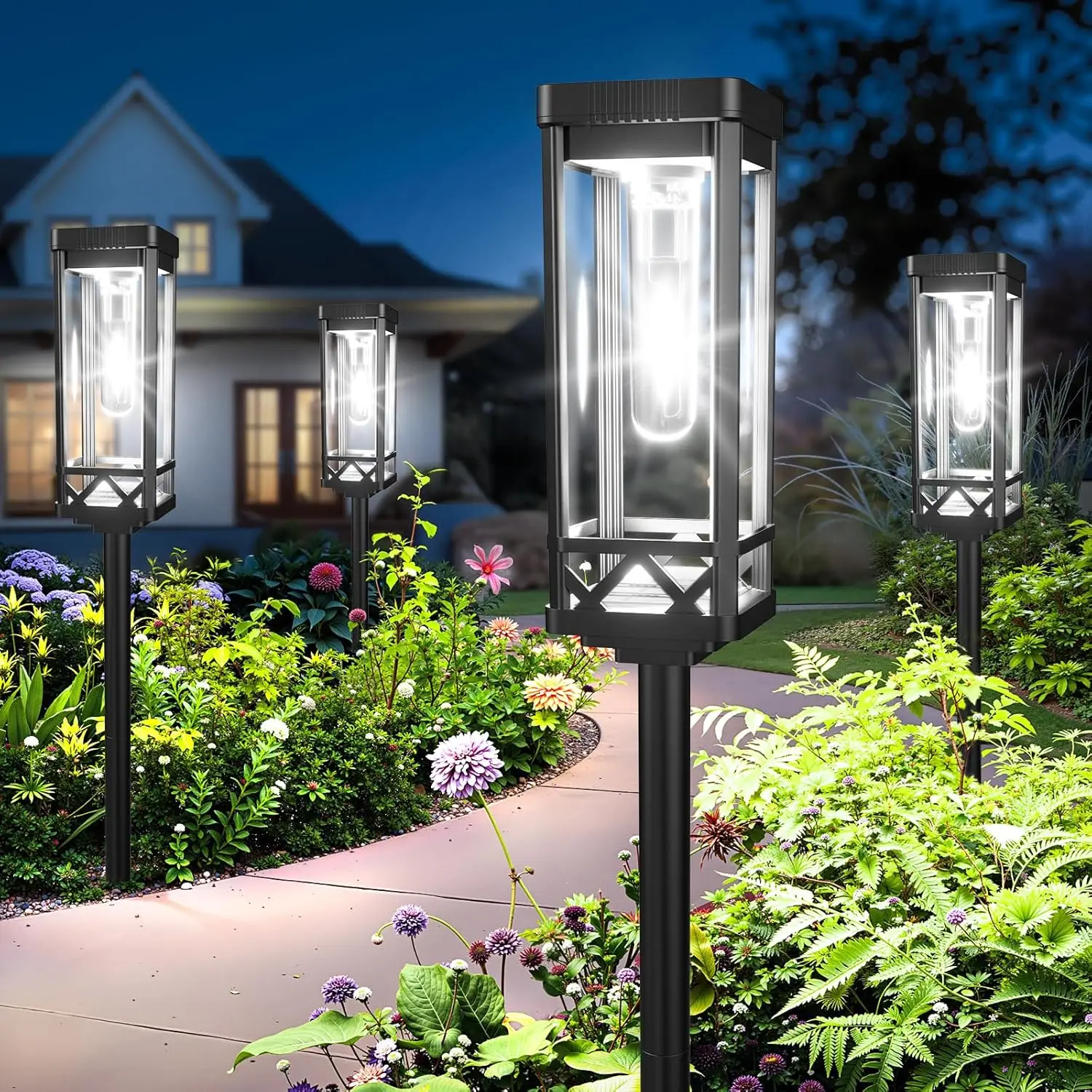 Lantern Lights Hard Plastic 12in Waterproof Outdoor Summer Purple