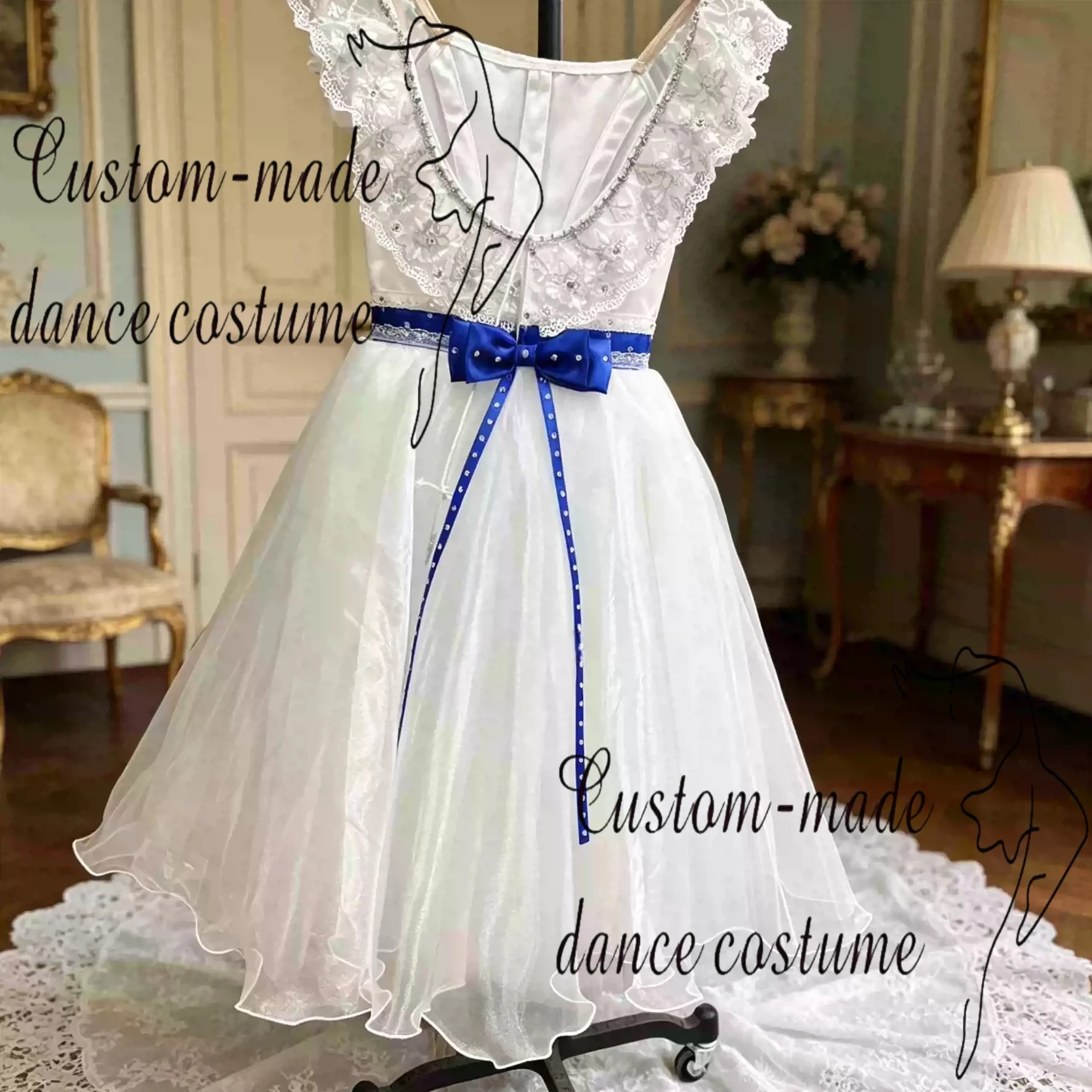 Graduation party ballet gown, long gauze skirt, performance costume customization