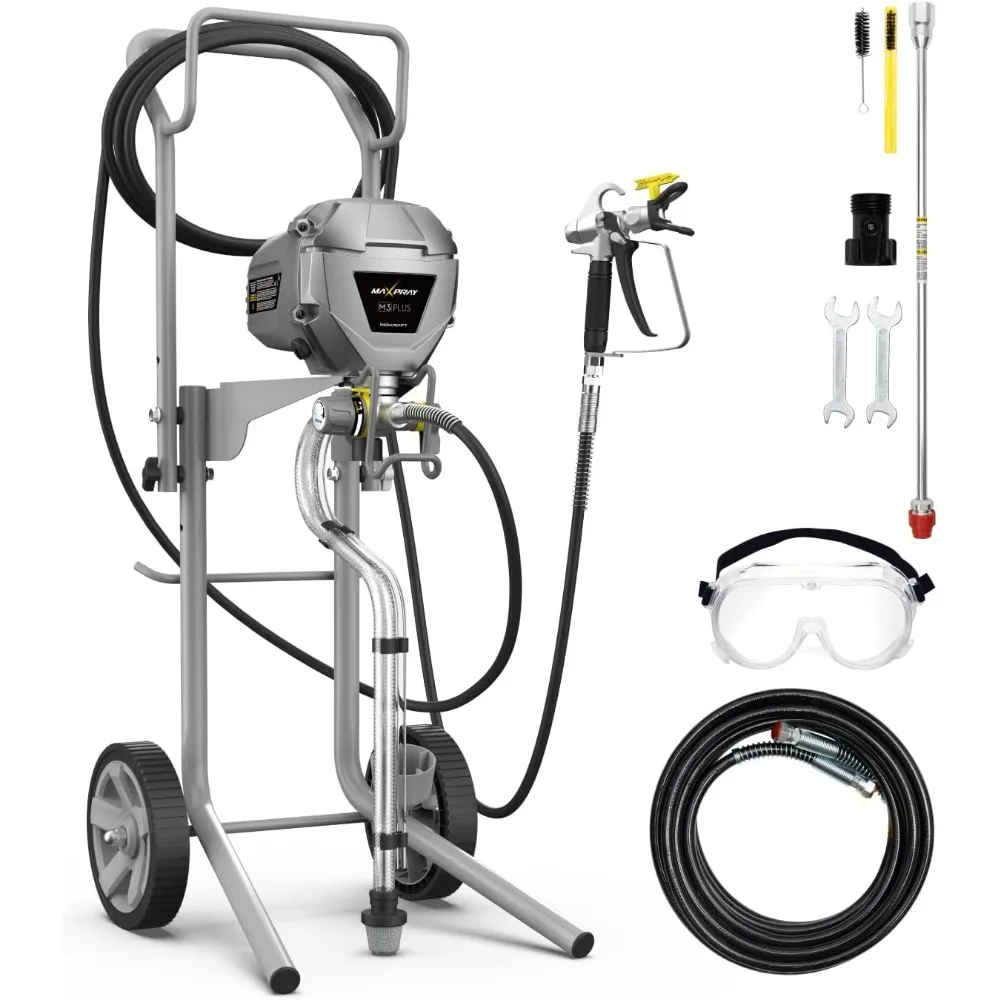 

MaXpray M3 Cart Airless Paint Sprayer, Highly Efficient Thinning-Free Minimal Overspray for Up to 15 Gallon DIY Painting