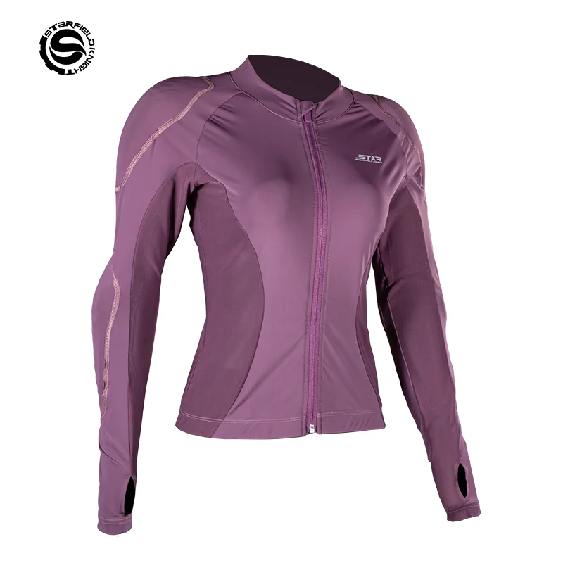 

SFK Purple Motorcycle Riding Women's Armor Jacket Clothes Slim Fit Summer Mesh Breathable With CE Protective Gears Accessories