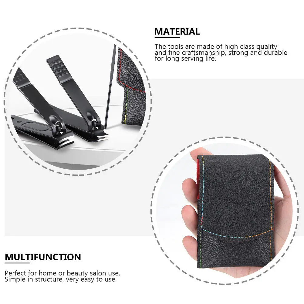 

2Sets Professional Nail Trimmer Kit Ear Spoon Storage Bag Portable Nail Care Tools for Men Women Smooth Nails Ear Spoon