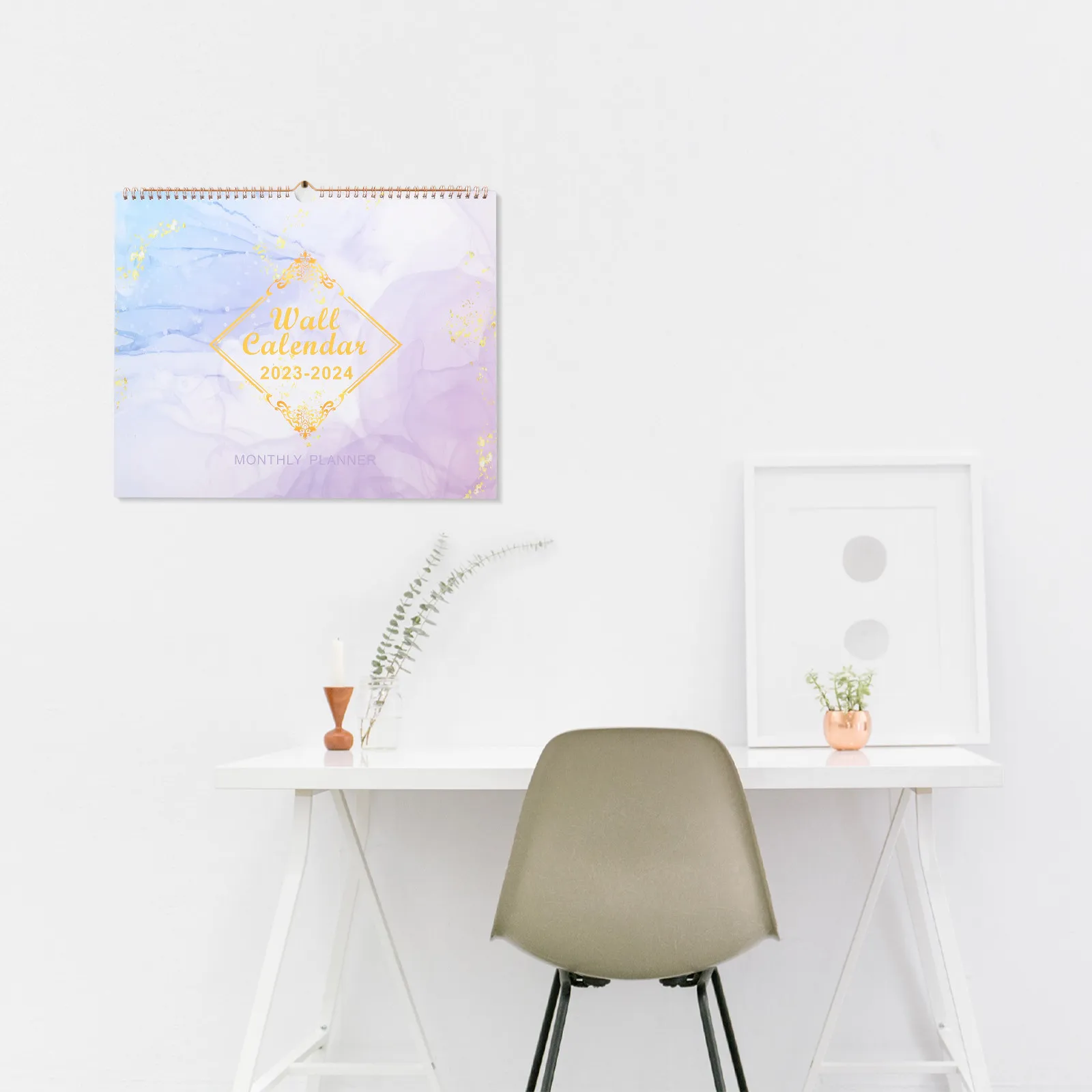 

Ежемесячный настенный календарь на 2023-2024 годы, простой стиль, четкая печать, обратный отсчет до праздников, настенный календарь для дома, офиса, семьи, для ежедневного использования