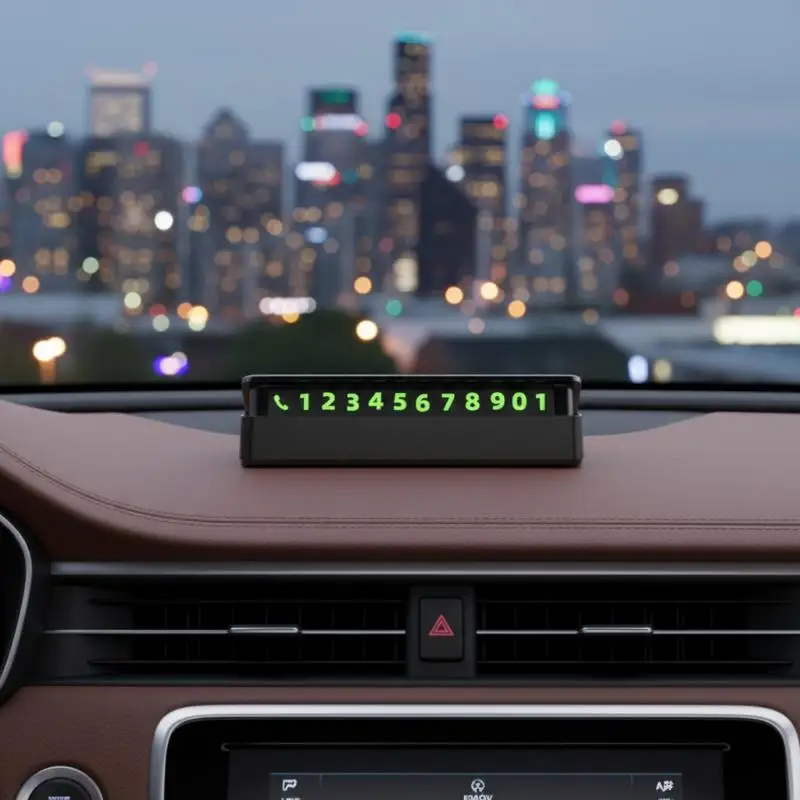 Temporary Parking Number Display Plate Portable 1Pcs Car Phone Contact Card Perfect Gift for Driving Enthusiasts