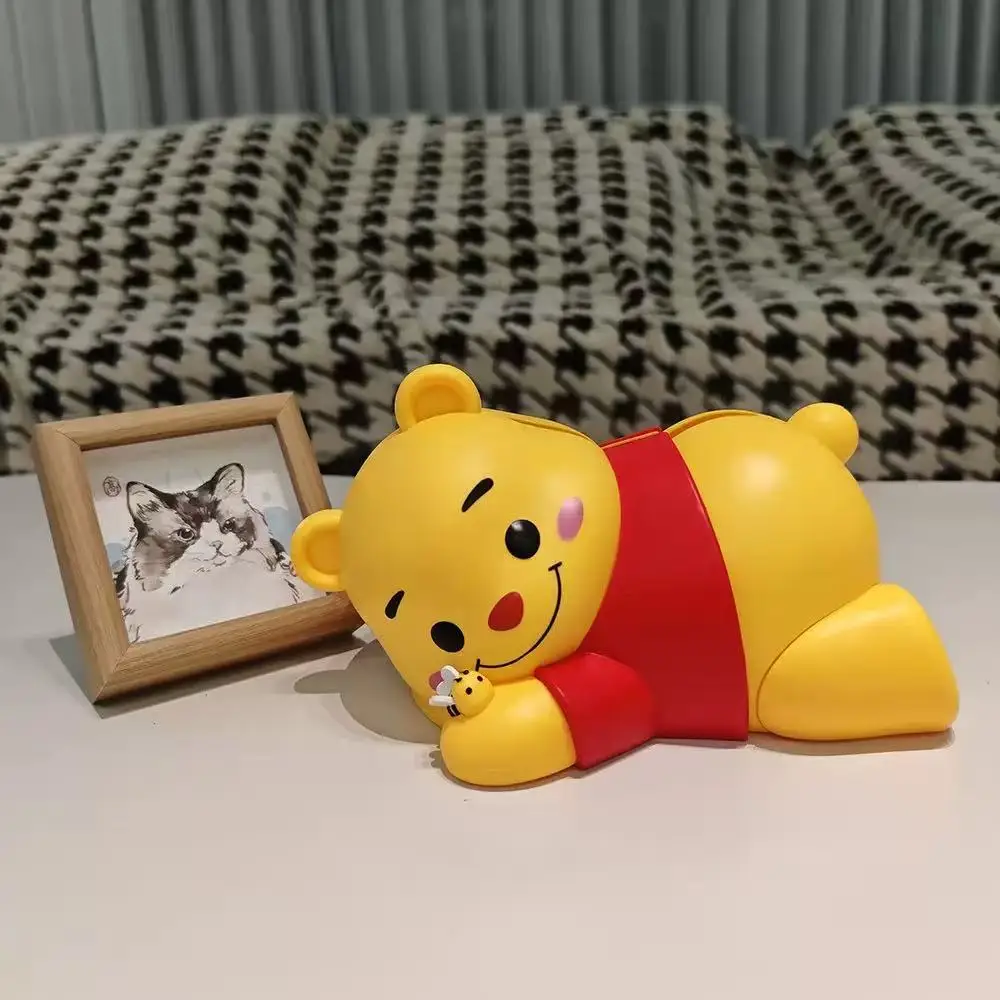 حار ويني ذا بوه لطيف الكرتون الكذب الموقف شكل حامل مناديل الإبداعية رائعة صندوق ورق المرحاض الزينة المنزلية Gif #5