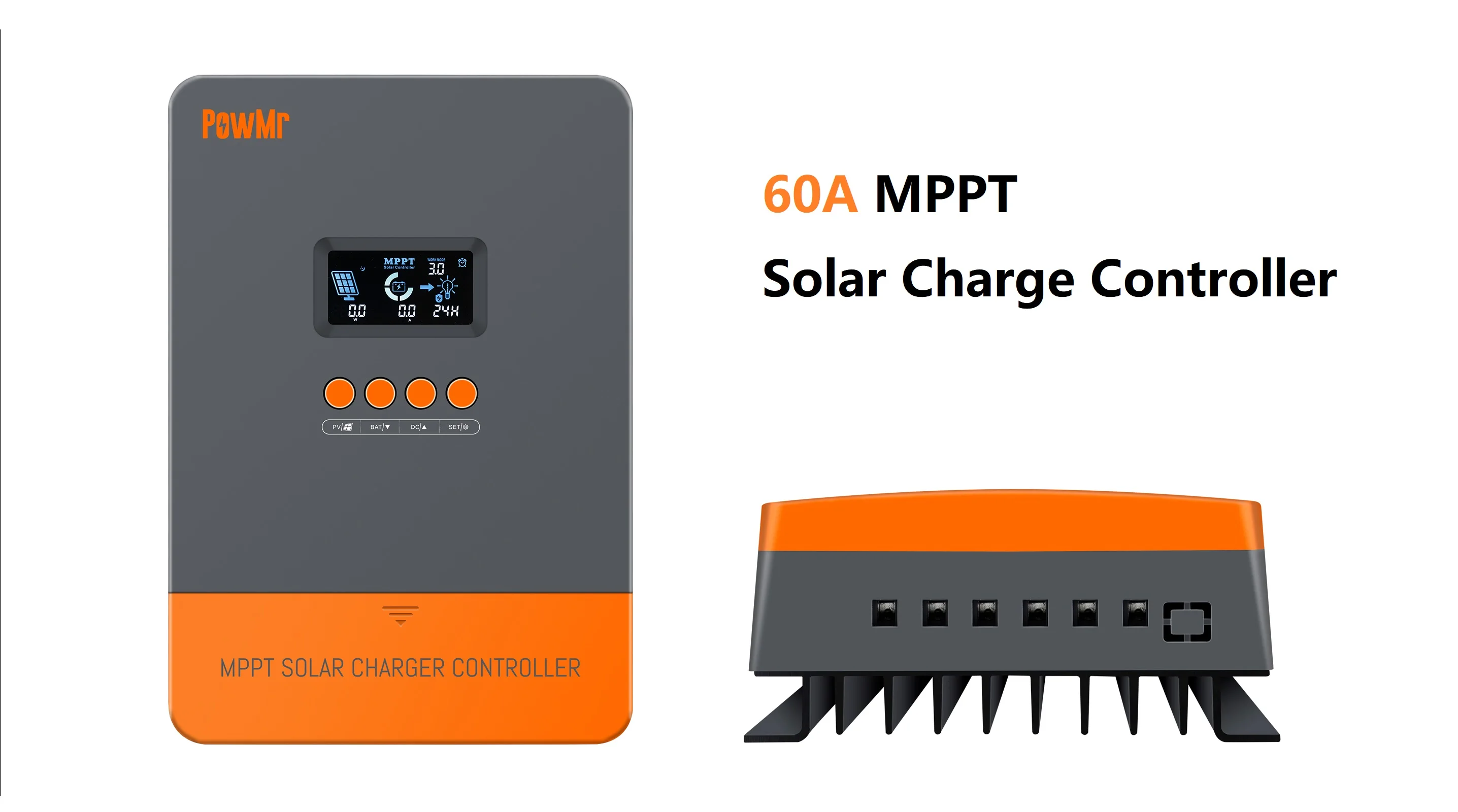 Imagem -04 - Powmr-lcd Controlador de Carga Solar Auto Bateria Painel Solar Suporte Regulador Inteligente Lifepo4 Mppt 60a 40a 30a 20a 12v 24v 36v 48v