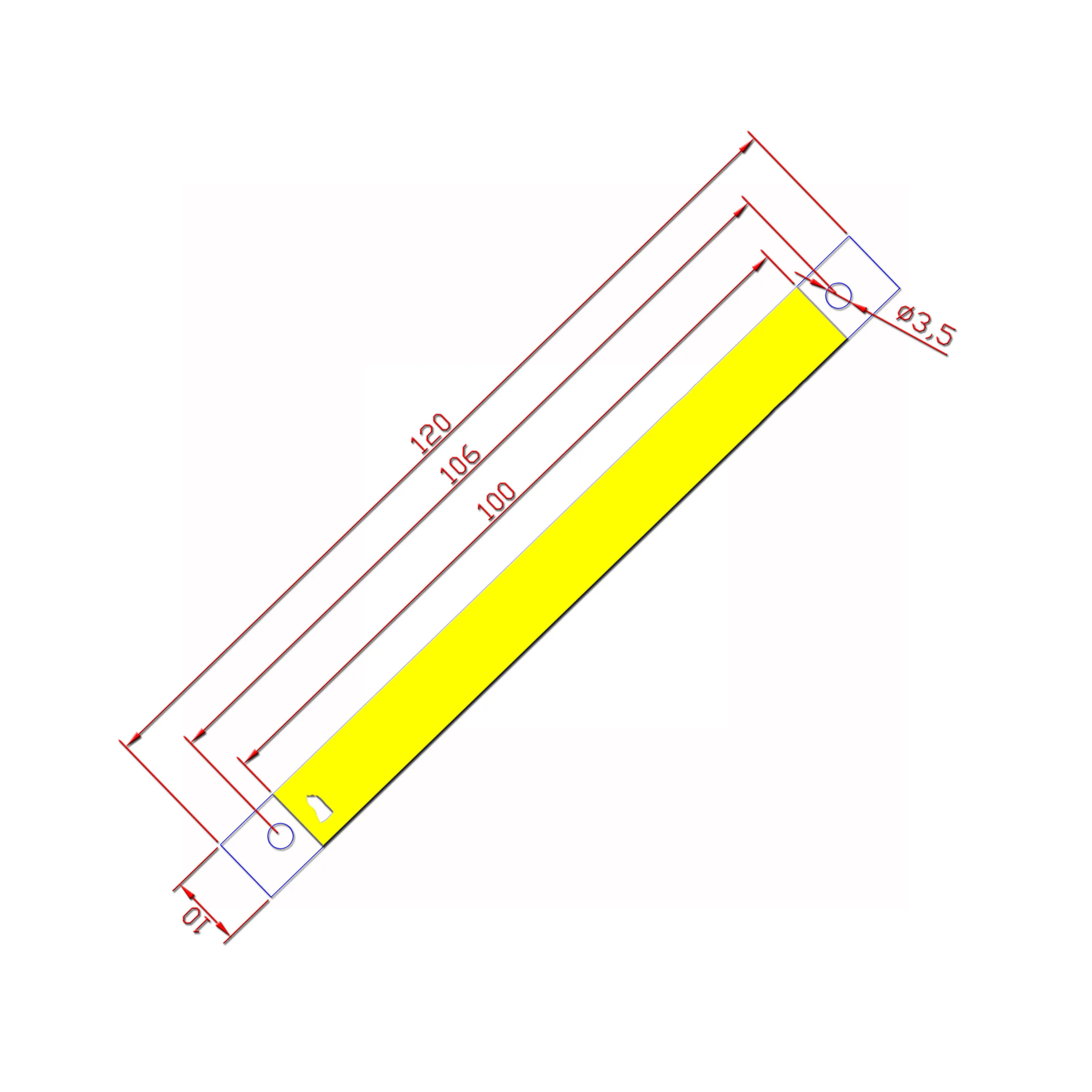 DC12V 120*10mm COB LED Strip Bar Lights 10W White Warm Red Blue Green for DIY Car House Lighting Lamp