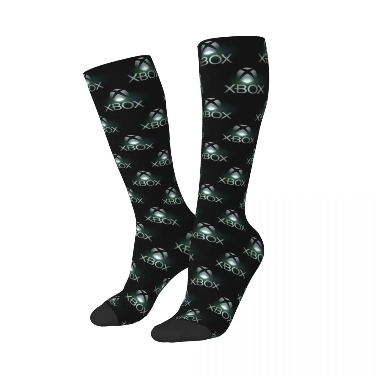 Green Xbox Logo Socks Harajuku Sweat Absorbing Stockings All Season Long Socks Accessories for Unisex Gifts