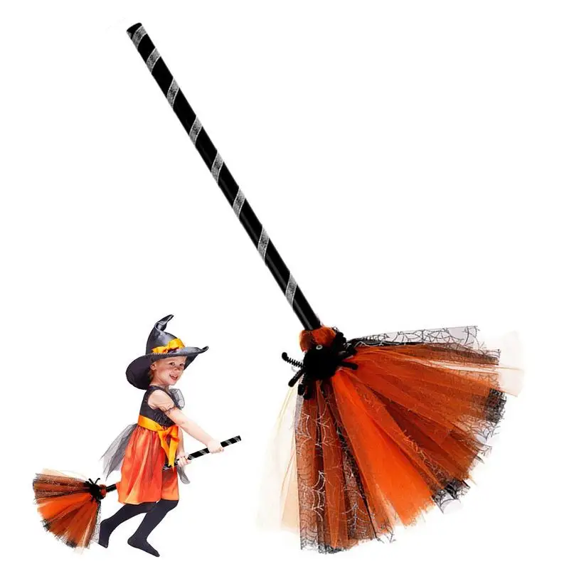 Halloween Broomstick Witch Broomstick Kids 3 Colors Broom Props Witch Broom Party Decoration For Halloween Costume Decoration