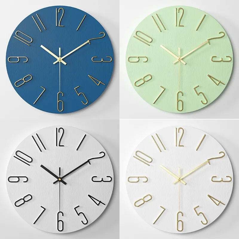 3D Digital Clocks Living Room Wall Clock Simple Creative Household Dial Watch Fashion Decorative 12 inch 30CM