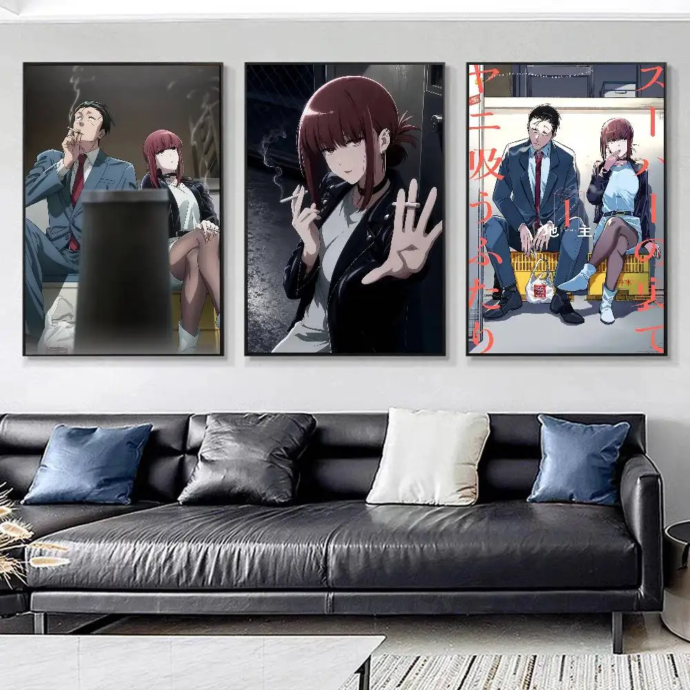Japanese Manga Smoking Behind the Supermarket with You Posters HD Print Vintage Wall Art Decor for Home Study Room