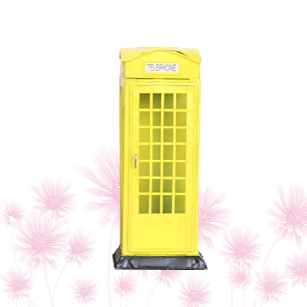 

1pc Vintage Phone Yellow Tin Coin Jar For Jar Artistic Money Box Kids Saving Habit Storage Pot Saving Pot Artistic Box Decor
