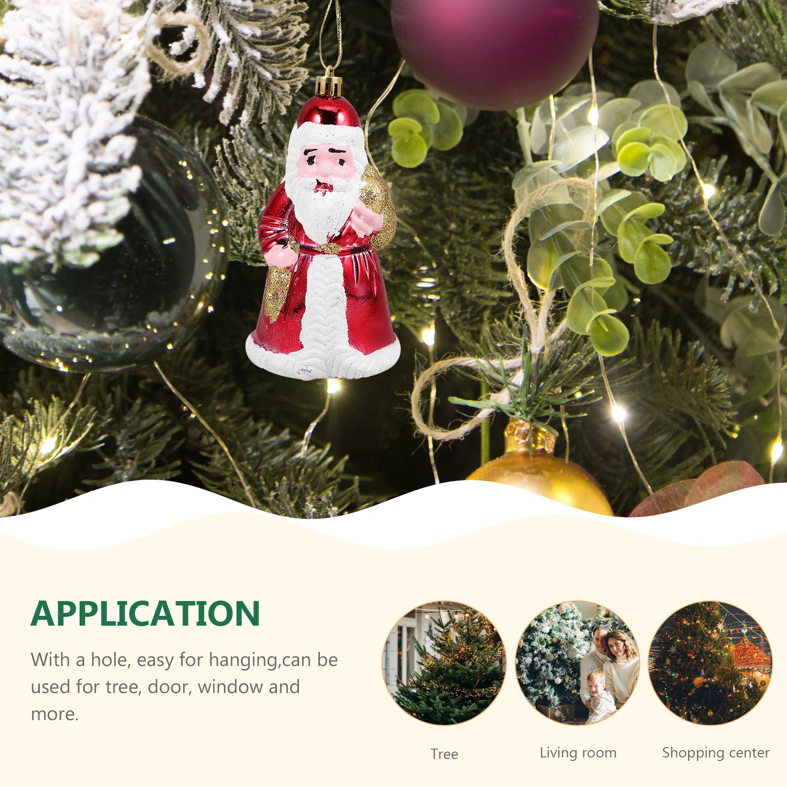 

2Pcs Beautiful Santa Clause Christmas Decor Xmas Tree Pendants Festive Home Garden Party Decor Christmas Decorations