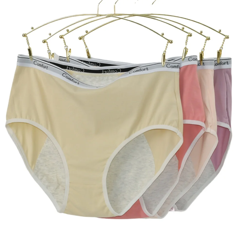 

3pcs Menstrual Organic Cotton Underwear Plus Size Womens Anti-Leak Maternity Briefs Comfort Postpartum Recovery Panties 40-100kg