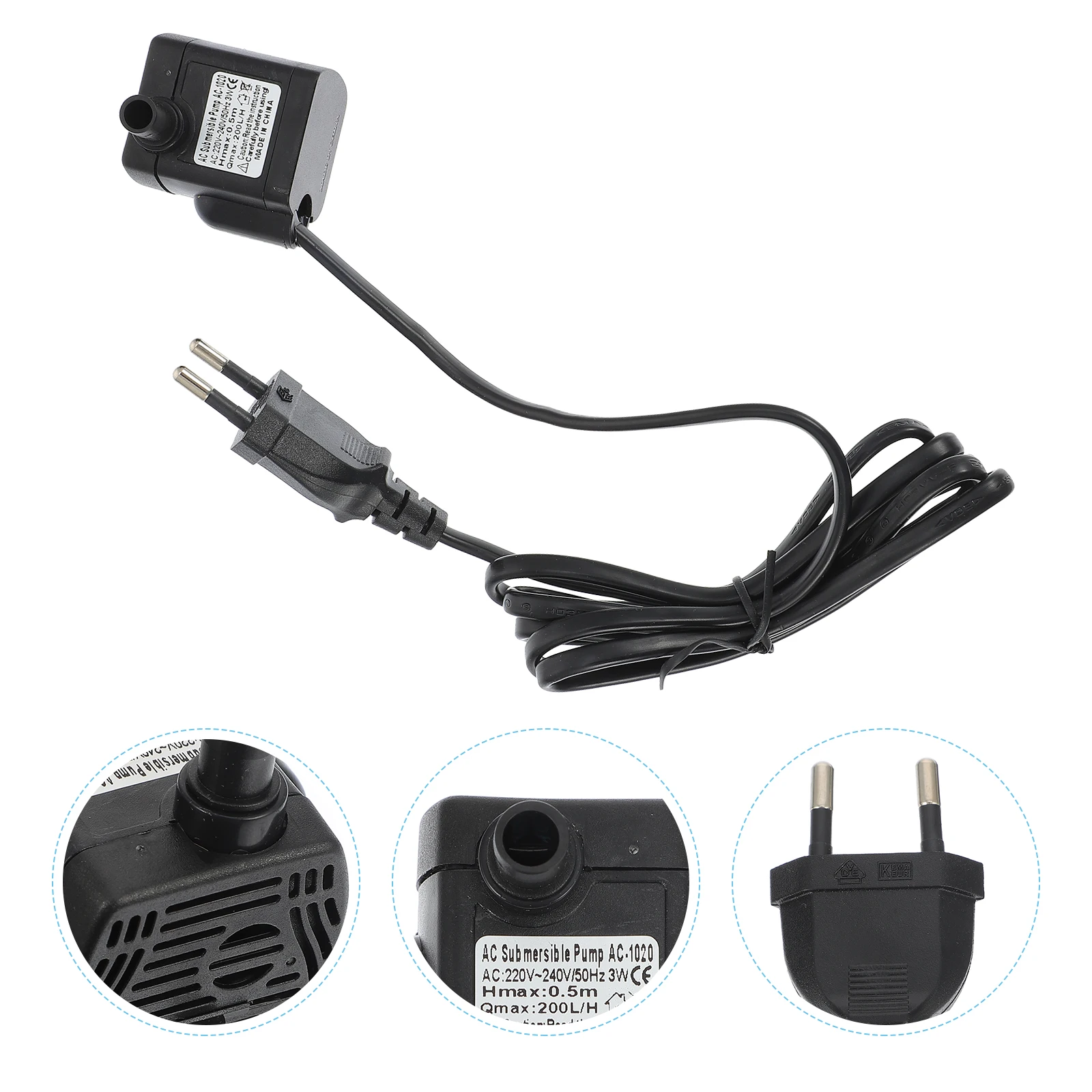 

Mini 05M AT1020 EU Round Plug 220V 240V 3W Submersible Pump Aquarium Waterfall Pond Circulation Fish Tank Garden Pet Supplies
