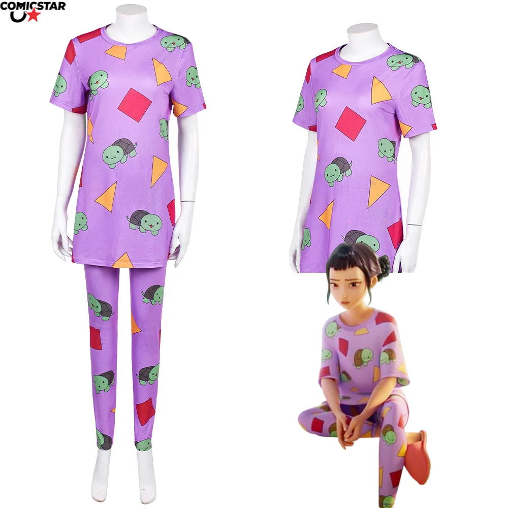 Kpop Demon Hunter Huntrix Girl Group Zoey Cosplay disfraces de mujer adorables pijamas morados ropa de dormir de juego de rol ropa diaria de Halloween