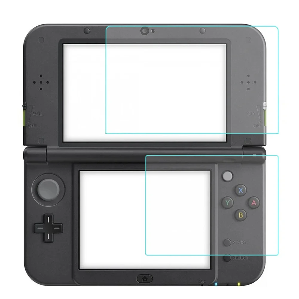Top Screen Protector Tempered Glass for Nintendo New 3DS XL/LL Bottom HD Clear PET Protective Film for New 3DS Accessories view 6