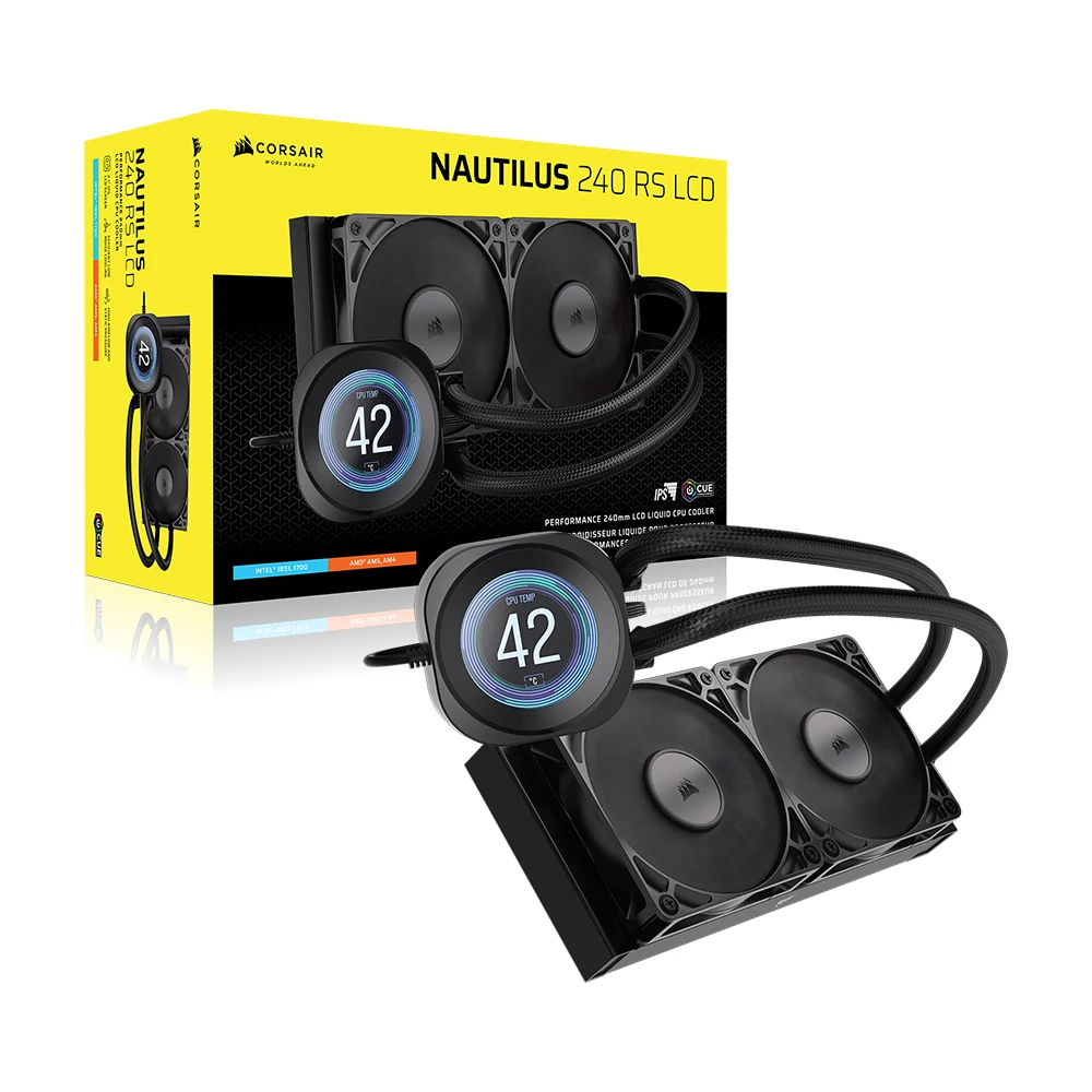 Corsair Nautilus 240 Rs Lcd (أسود) وحدة المعالجة المركزية برودة مروحة تبريد سائل تبريد A/S ضمان 5 سنوات