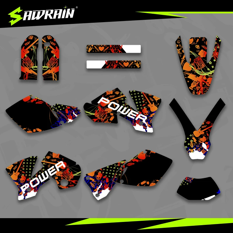 

Sawrain Motorcycle Graphics Backgrounds Decal Stickers Kits for 01-02SX SXF 01-02EXC