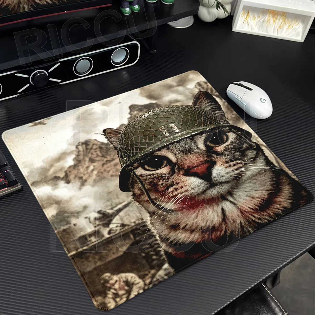 Funny Random Soldier Cat Mousepad Cute Hamsters XS Desk Mat Rubber Non-Slip Gaming Mouse Pad Cabinet Rug Office Decort Deskpad
